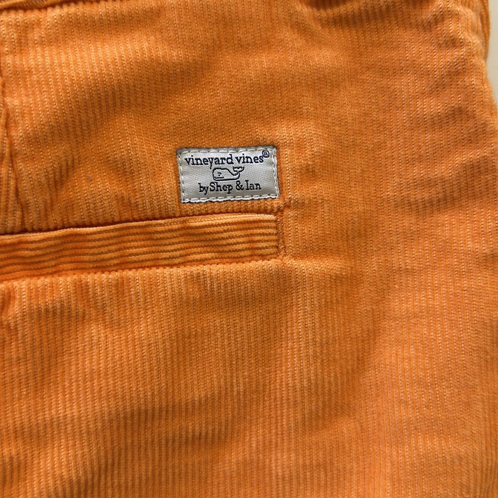 Orange sherbet corduroy skirt by Vinyard Vines. Stretch fabric, soft and comfy. - Picture 3 of 4